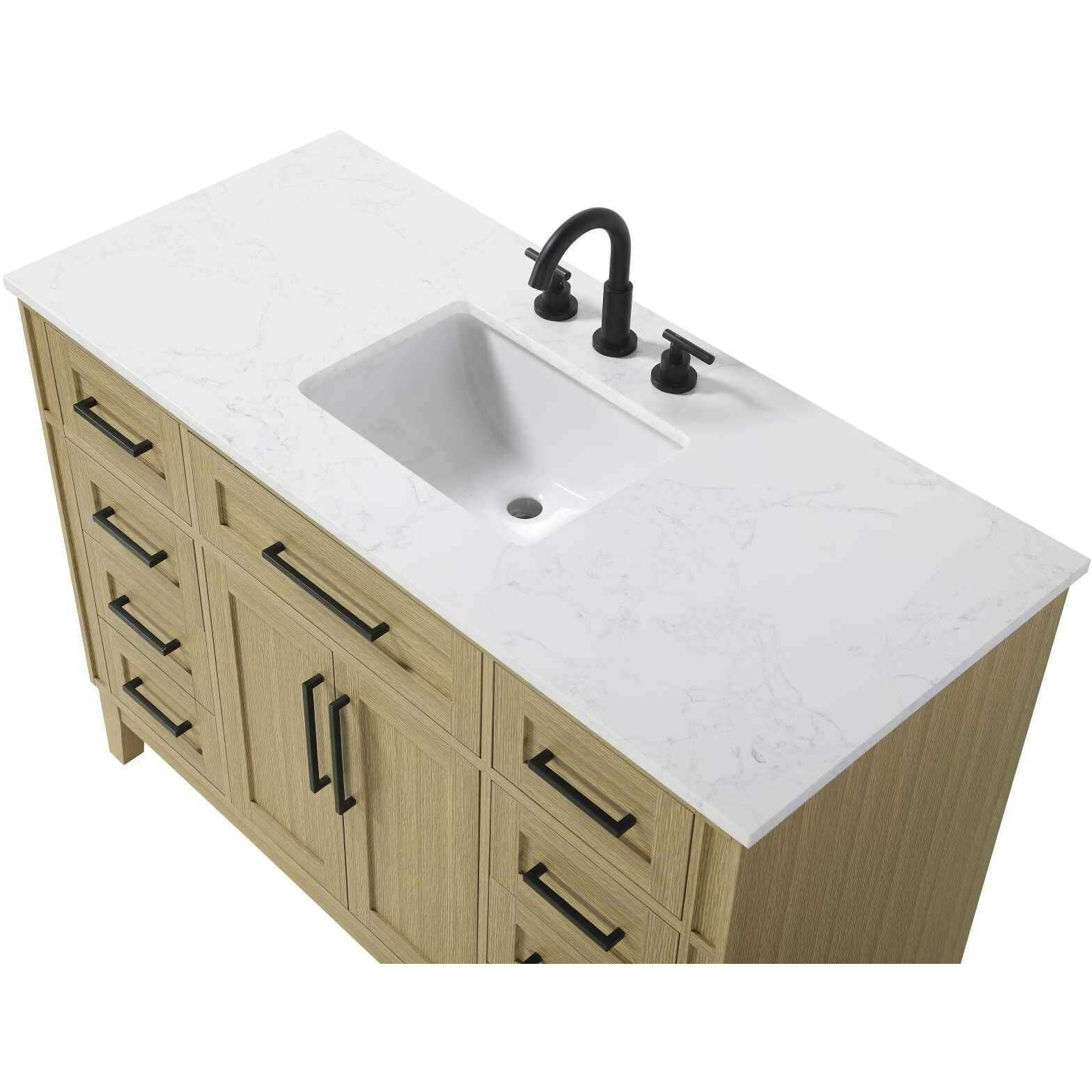 Virginia 48 X 35 inch Honey Brown Bathroom Vanity Cabinet