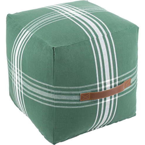 Jackson 16 inch Dark Green Pouf, Cube