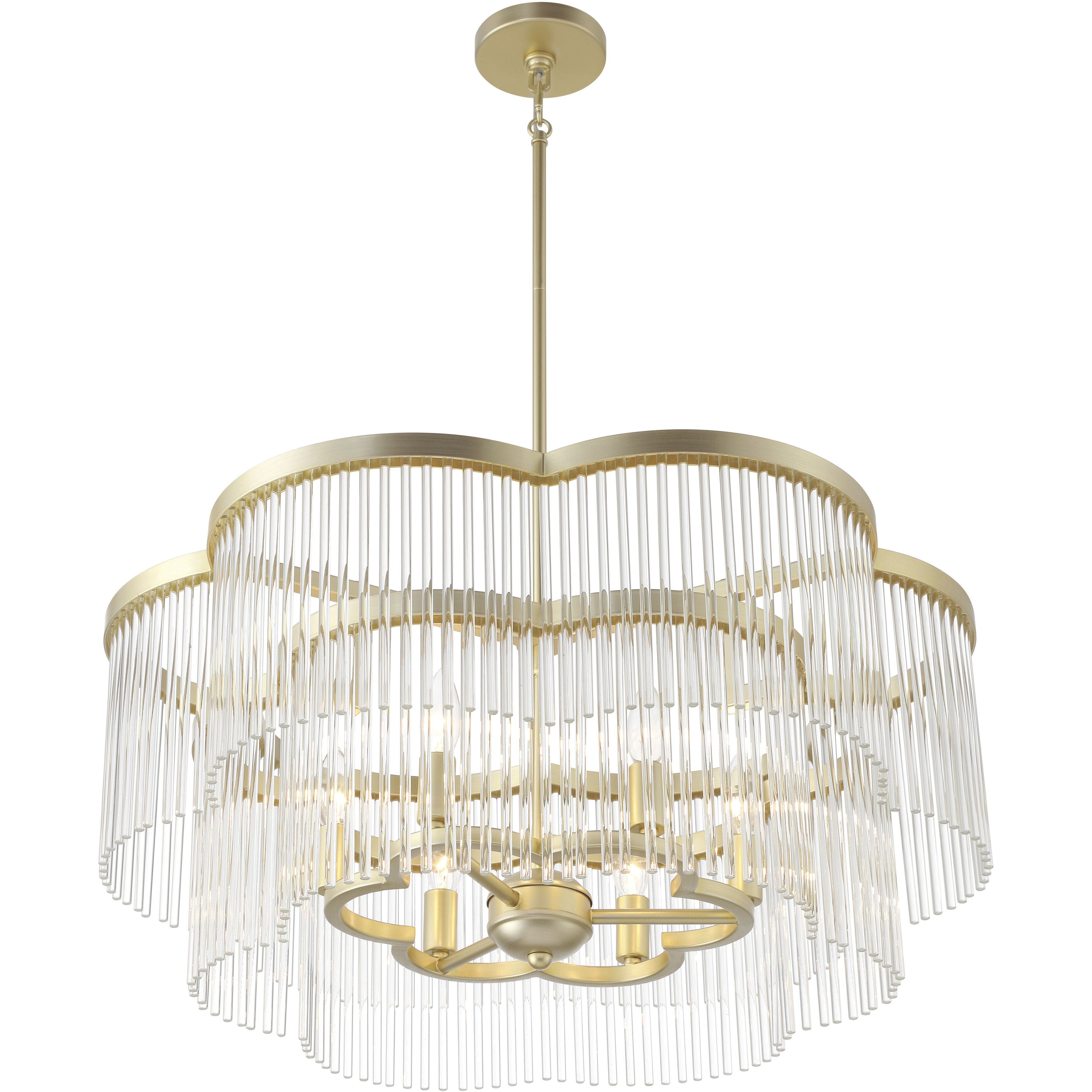 Azura 6 Light 28 inch Heirloom Brass Scalloped Pendant Ceiling Light