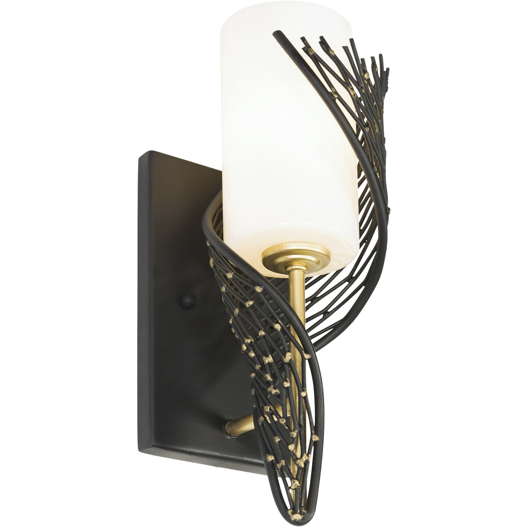 Flow 1 Light 4.5 inch Matte Black and French Gold Right Sconce Wall Light in Matte Black/French Gold