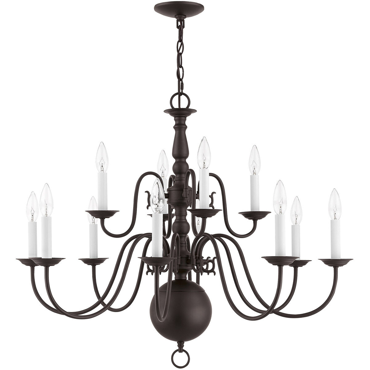 Williamsburgh 12 Light 32 inch Bronze Chandelier Ceiling Light