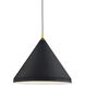 Dorothy 1 Light 24 inch Black With Gold Detail Pendant Ceiling Light