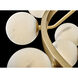 Selene LED 60 inch Lacquered Brass Chandelier Ceiling Light in Swirled, Multi Tier