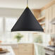 Dorothy 1 Light 24 inch Black with Gold Detail Pendant Ceiling Light