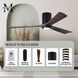 Atlas Irene-3HLK 42 inch Matte Black with Walnut Tone Blades Ceiling Mount Paddle Fan, Flush Mounted