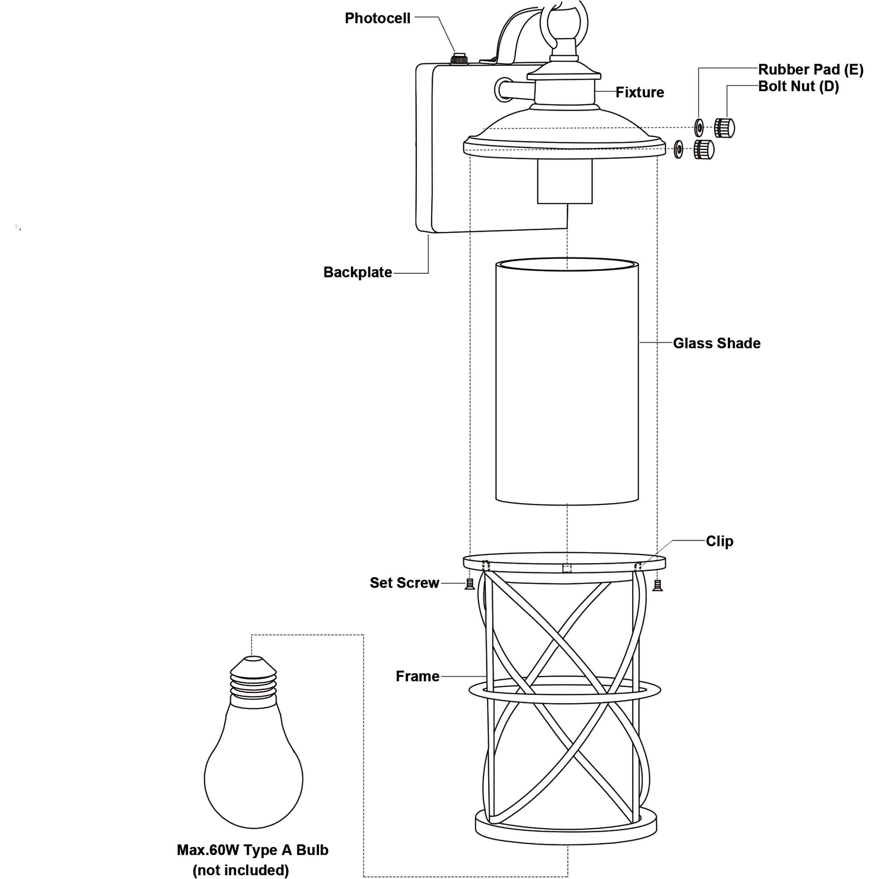 Adams LED 13.75 inch Black Outdoor Wall