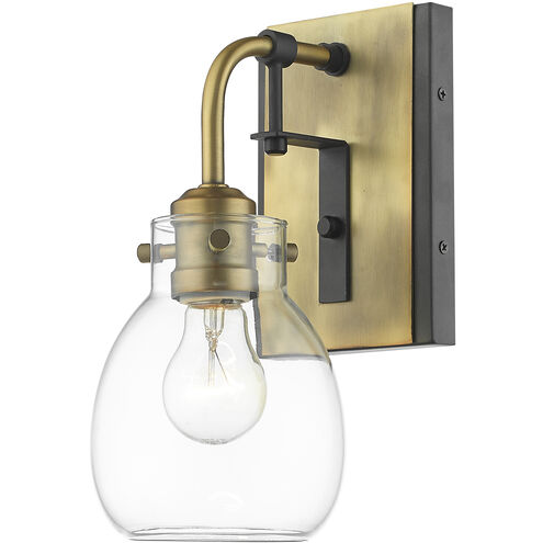Kraken 1 Light 5.25 inch Matte Black and Olde Brass Wall Sconce Wall Light