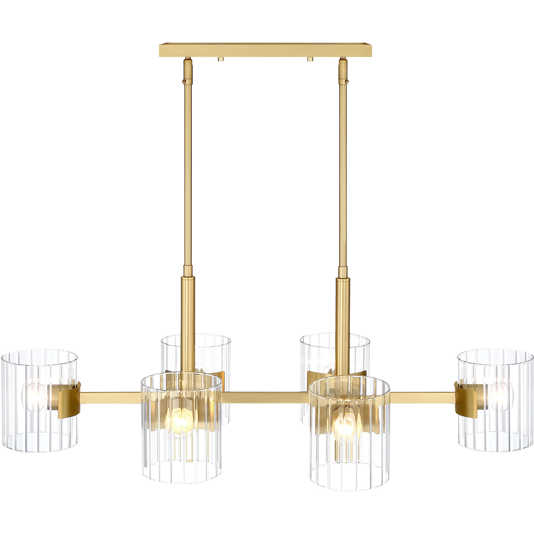 Aries 6 Light 36 inch Brushed Gold Island Light Ceiling Light