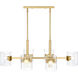 Aries 6 Light 36 inch Brushed Gold Island Light Ceiling Light