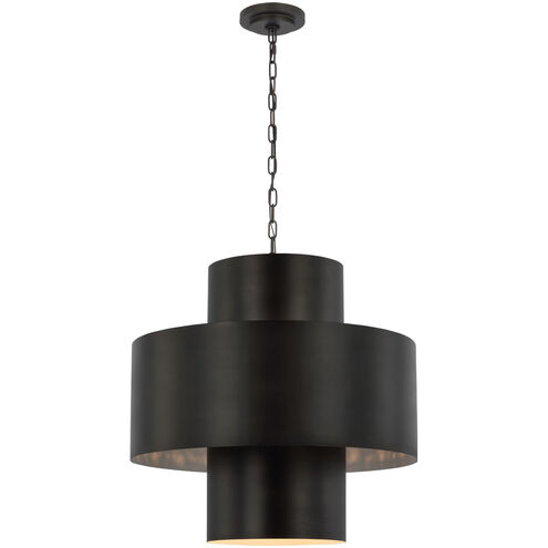 Julie Neill Chalmette LED 25 inch Aged Iron Layered Pendant Ceiling Light