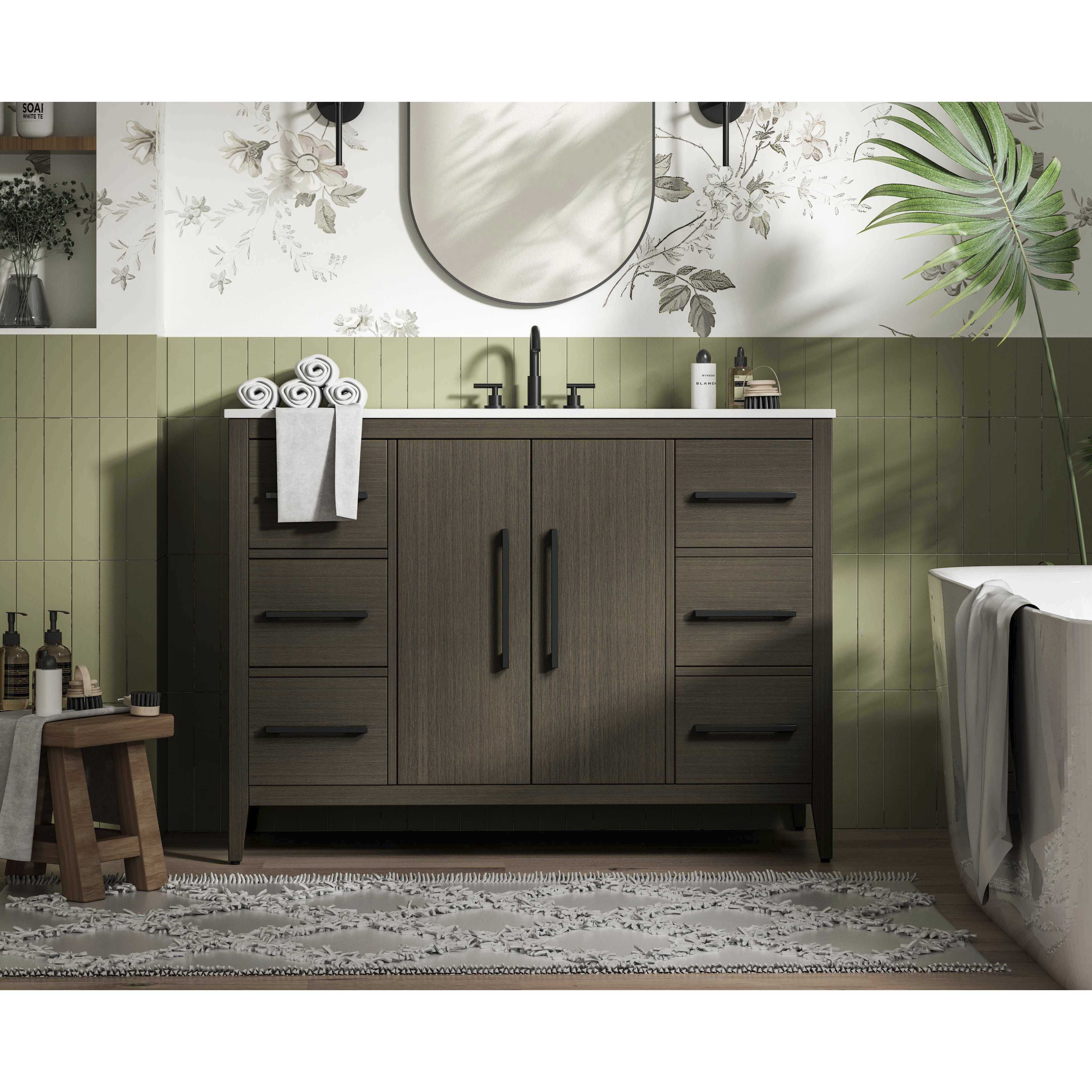 Millie 48 X 35 inch Mocha Brown Bathroom Vanity Cabinet