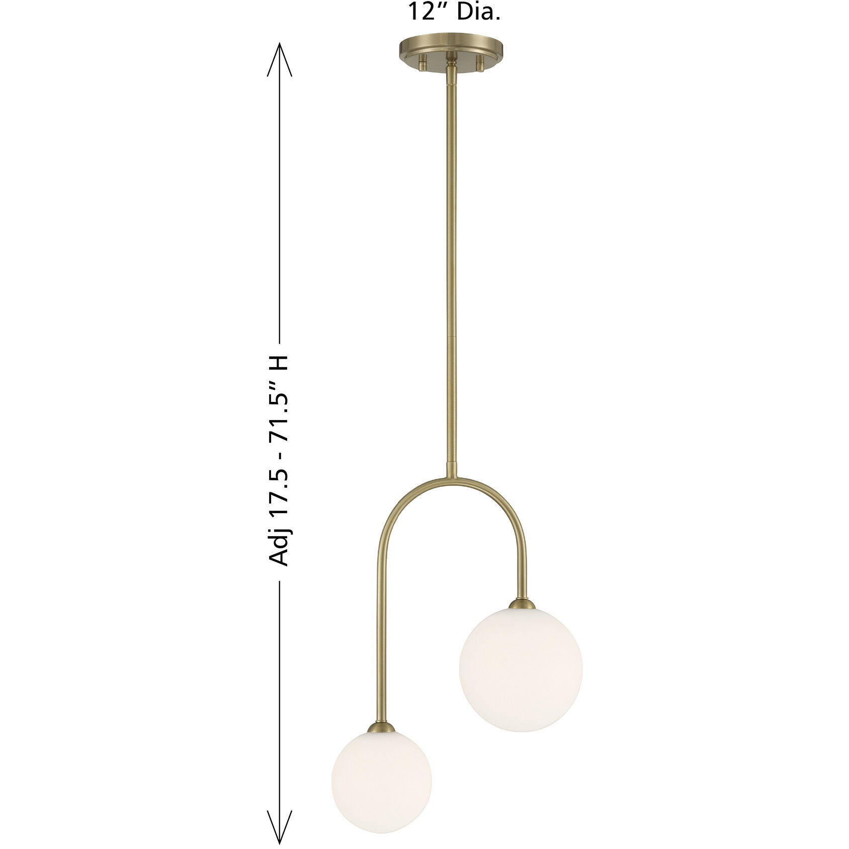 Chester 2 Light 12 inch Noble Brass Pendant Ceiling Light