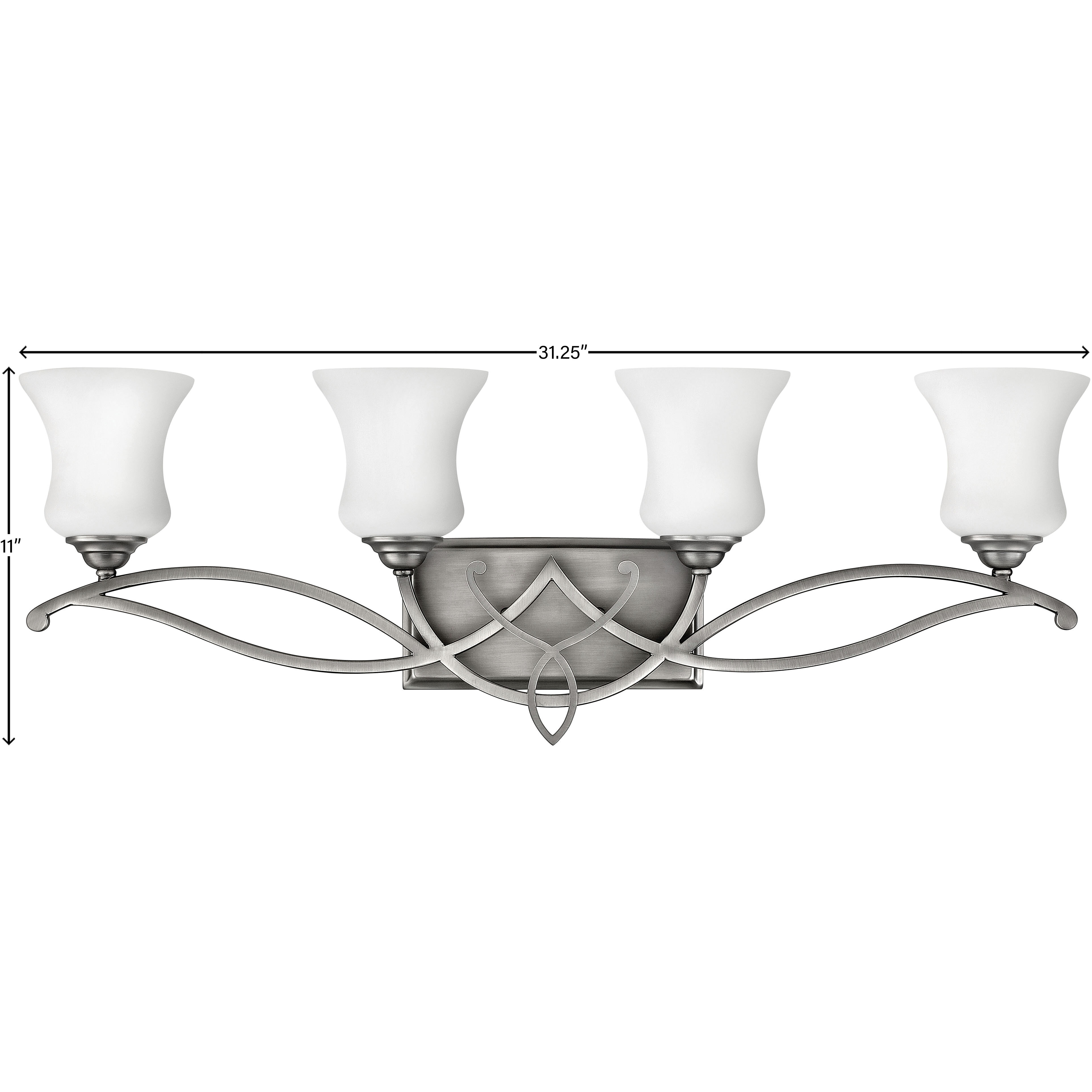 Brooke 4 Light 31.25 inch Antique Nickel Vanity Light Wall Light