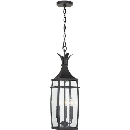 Montpelier 3 Light 7.5 inch Matte Black Outdoor Hanging Lantern