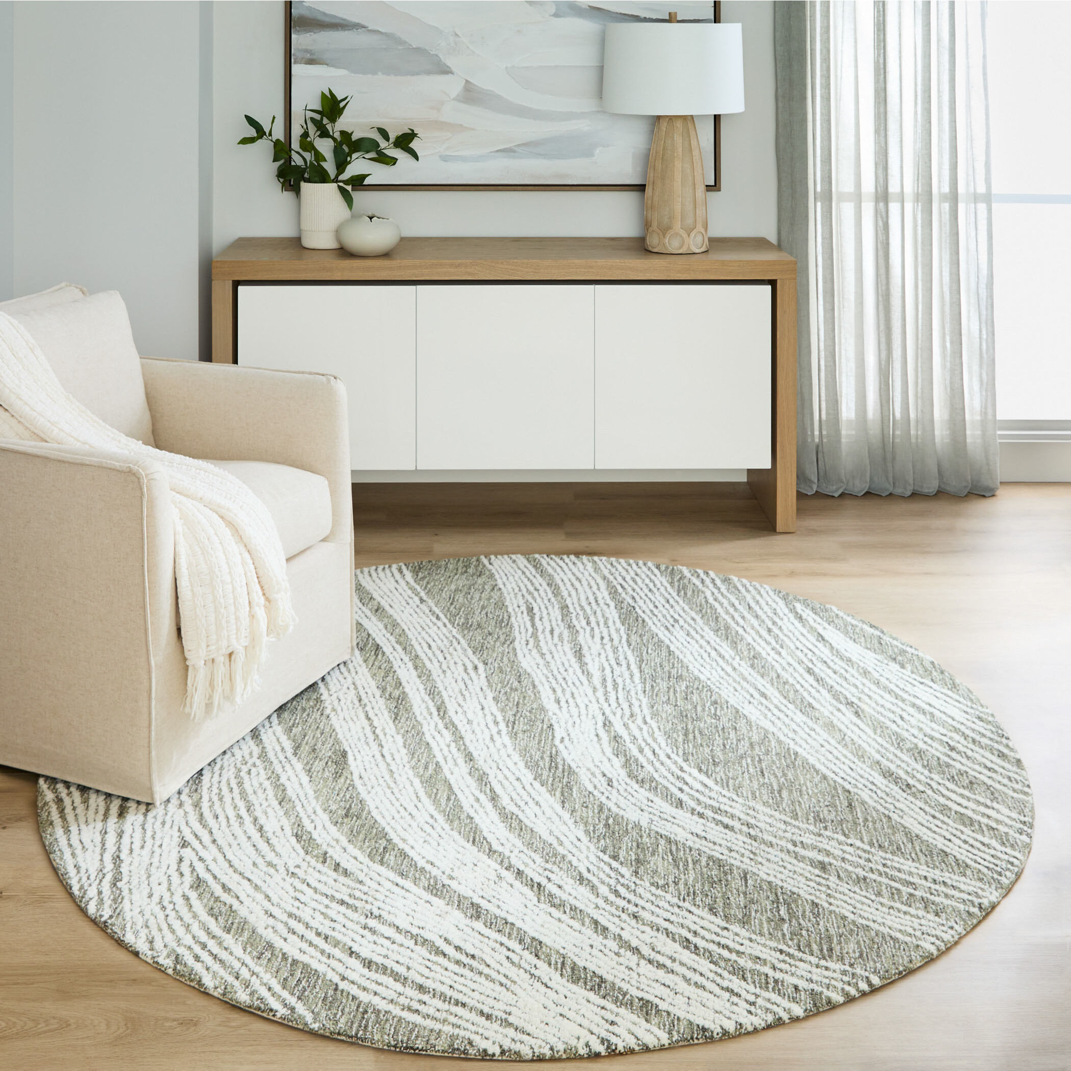 Mitra Black/White Rug in 10 Round