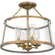 Barlow 4 Light 16 inch Weathered Brass Semi-Flush Mount Ceiling Light