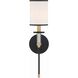 Hatfield Bath Sconce Wall Light in Black Forged with Vibrant Gold