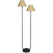 Polly 57 inch 60.00 watt Blackened Brass Floor Lamp Portable Light in Rattan Shade