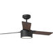 Jovie 44 LED 44 inch Midnight Black with Midnight Black/American Walnut reversible blades Indoor/Outdoor Ceiling Fan