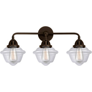 Nouveau 2 Small Oxford LED 26 inch Oil Rubbed Bronze Bath Vanity Light Wall Light in Clear Glass