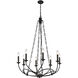 Arabella 8 Light 28 inch Matte Black Chandelier Ceiling Light