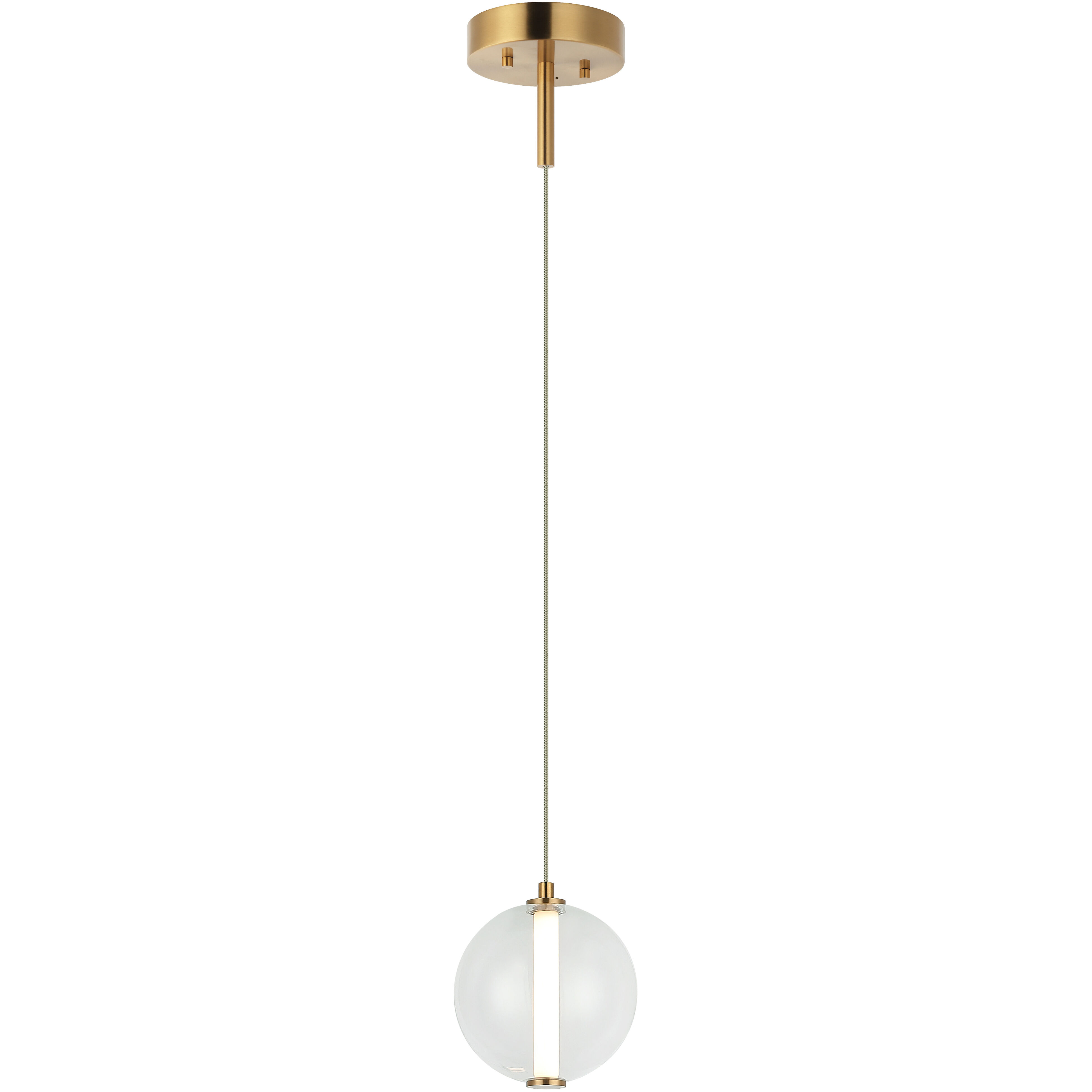 Belange LED 6 inch Aged Gold Brass Pendant Ceiling Light