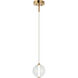 Matteo Lighting Belange LED 6 inch Aged Gold Brass Pendant Ceiling Light C69601AGCL - Open Box