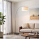 Scallop 92 inch 14 watt Satin Nickel and Black Arc Floor Lamp Portable Light