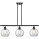 Ballston Athens LED 36 inch Matte Black Island Light Ceiling Light in Clear Glass, Ballston