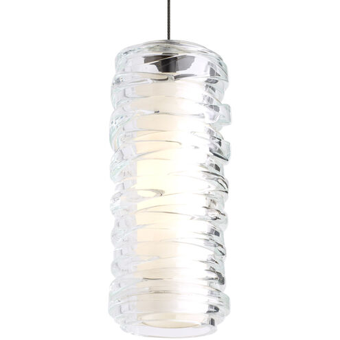 Sean Lavin Leigh 1 Light 12 Chrome Low-Voltage Pendant Ceiling Light in Halogen, FreeJack, Clear Glass