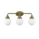 Portsmith 3 Light 26 inch Raw Brass Vanity Light Wall Light