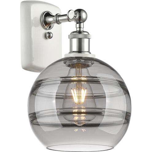 Ballston Rochester 1 Light 8 inch White Polished Chrome Sconce Wall Light