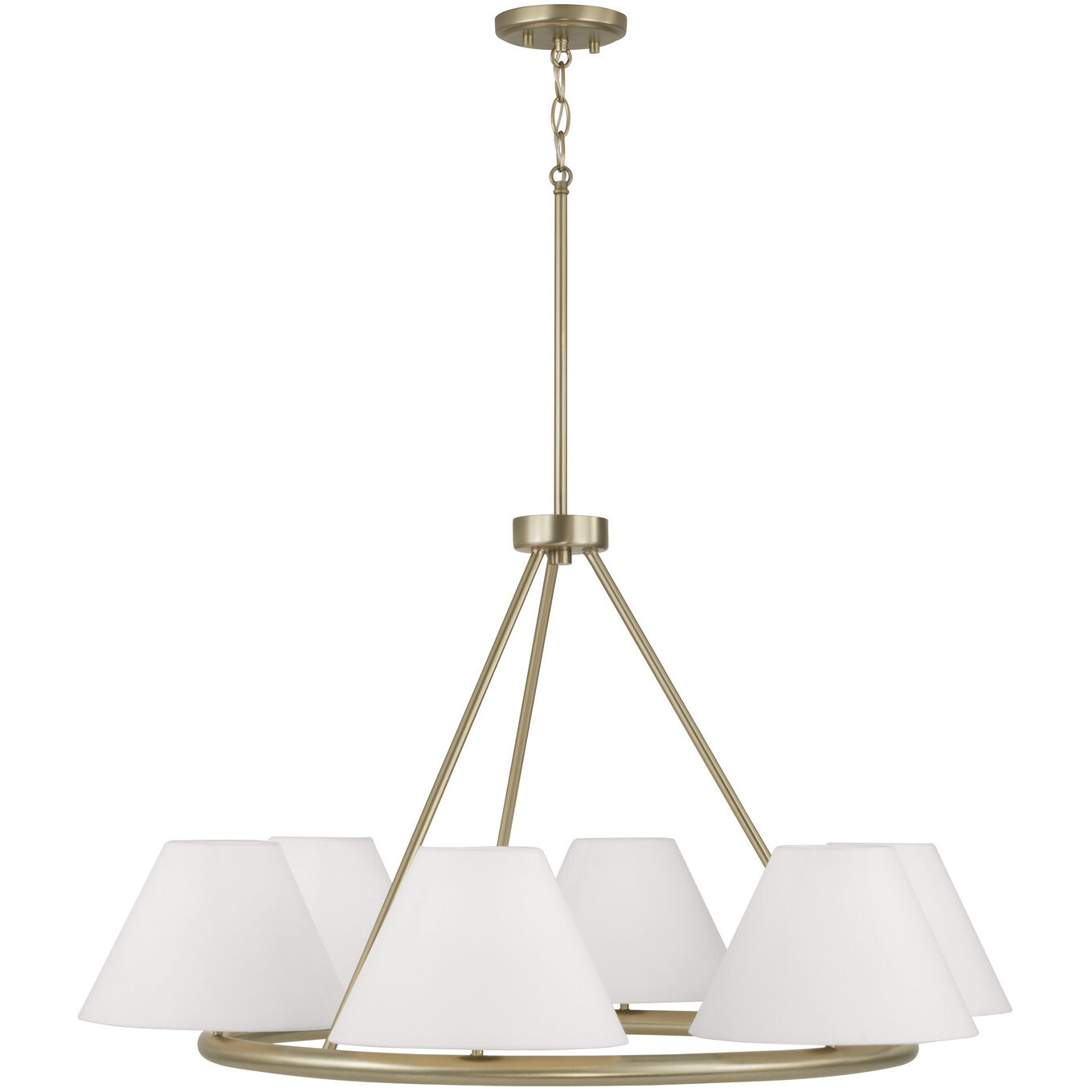 Parson 6 Light 35 inch Matte Brass Chandelier Ceiling Light
