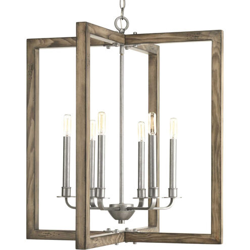 Turnbury 6 Light 26 inch Galvanized Chandelier Ceiling Light, Design Series