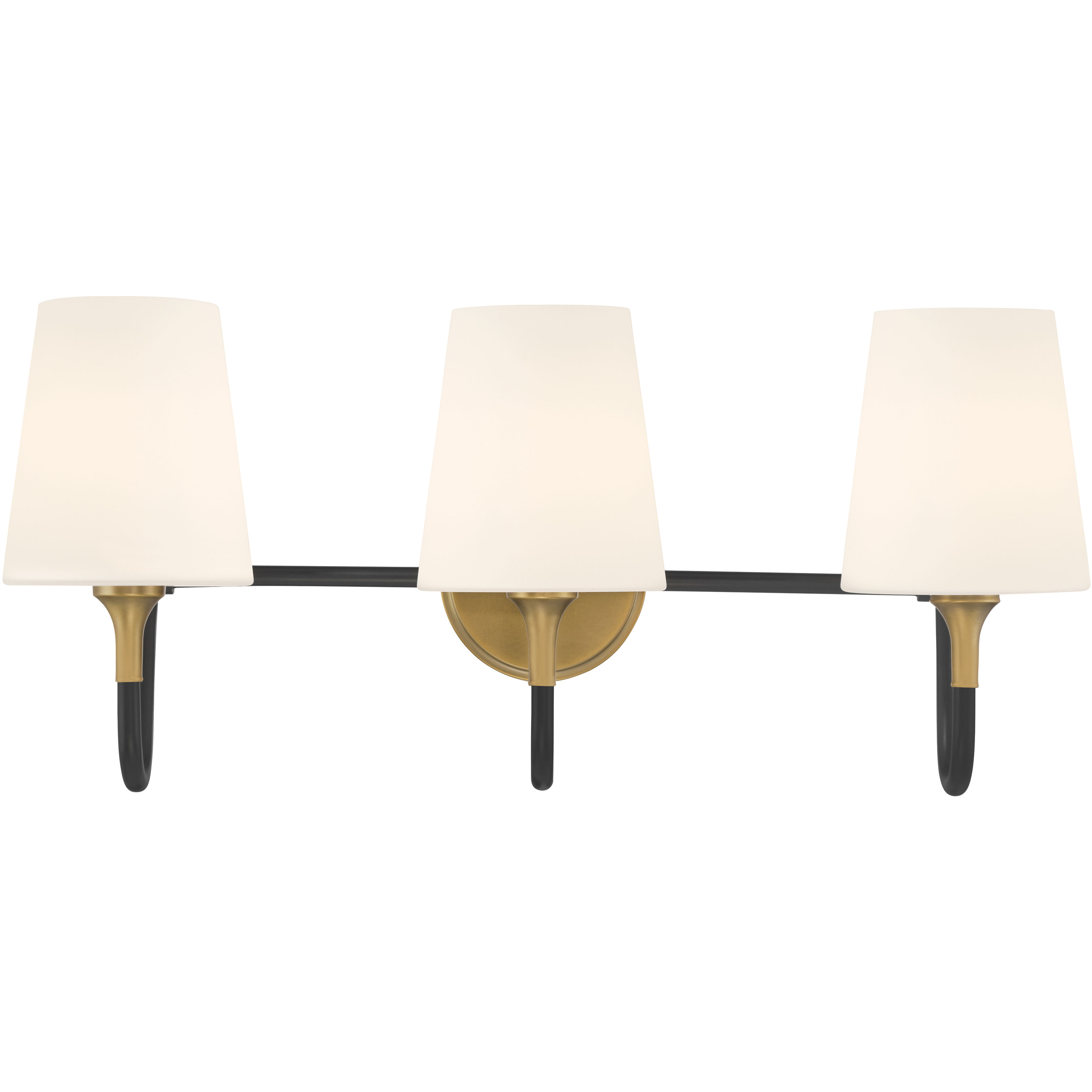 Brienne 3 Light 24.5 inch Legacy Brass and Dark Matte Black Vanity Wall Light