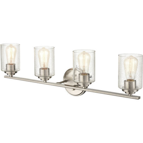 Moven 4 Light 31.13 inch Satin Nickel Bathroom Vanity Light Wall Light