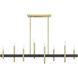 Denmark 8 Light 48 inch Satin Brass with Bronze Accents Linear Chandelier Ceiling Light