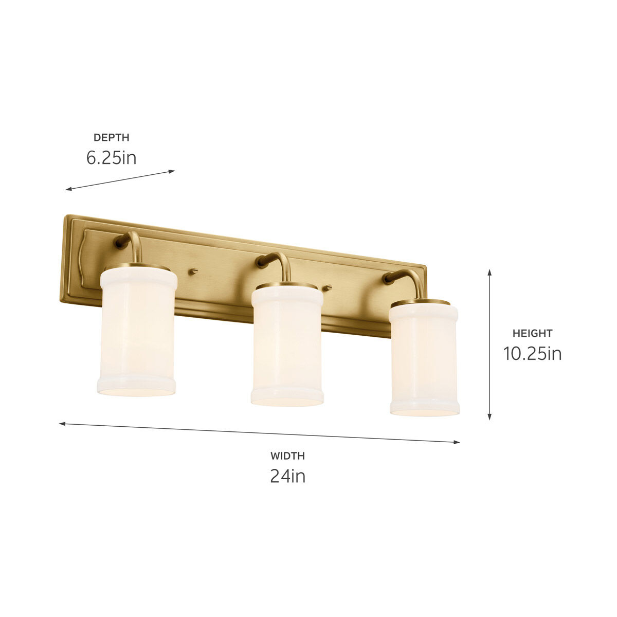 Homestead Vetivene 3 Light 24 inch Natural Brass Vanity Light Wall Light, Vetivene