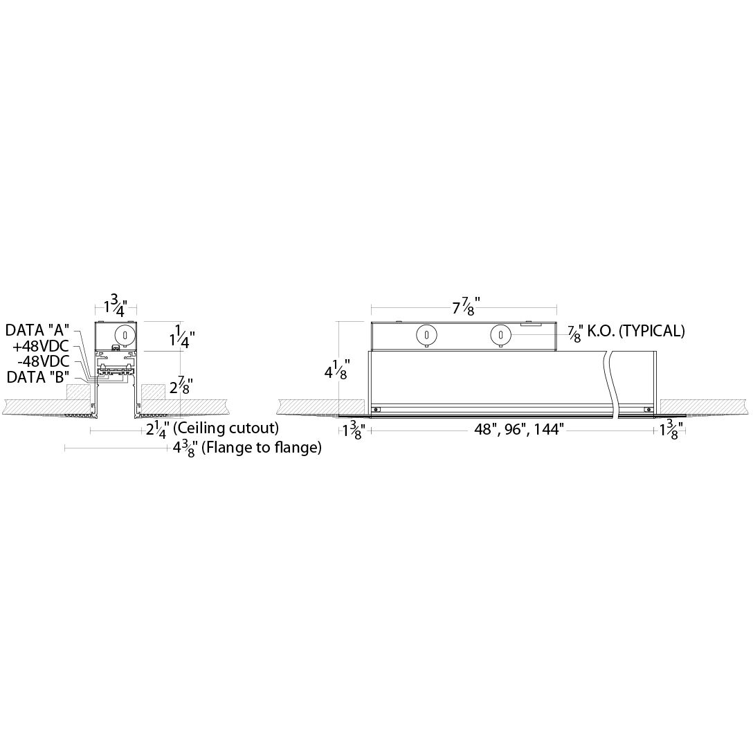 Ventrix 48 Black Track Systems Ceiling Light