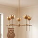 Bohemian LED 26 inch Natural Brass Chandelier Ceiling Light