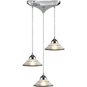 Refraction LED 10 inch Polished Chrome Multi Pendant Ceiling Light in Etched Clear, Configurable