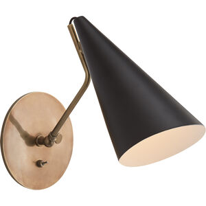 AERIN Clemente 1 Light 6.25 inch Black and Brass Wall Light