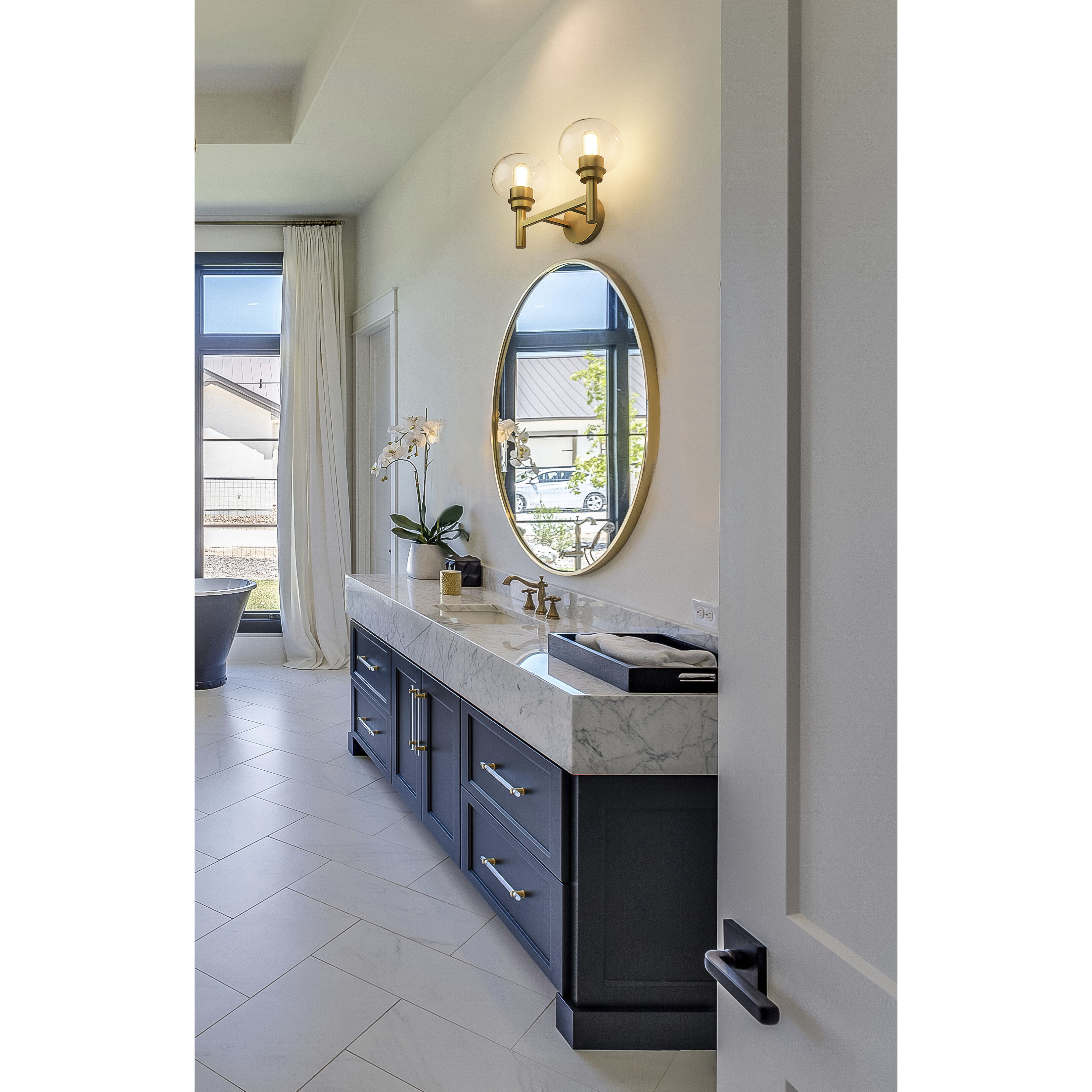 Sutton 2 Light 15.75 inch Brushed Gold Vanity Wall Light