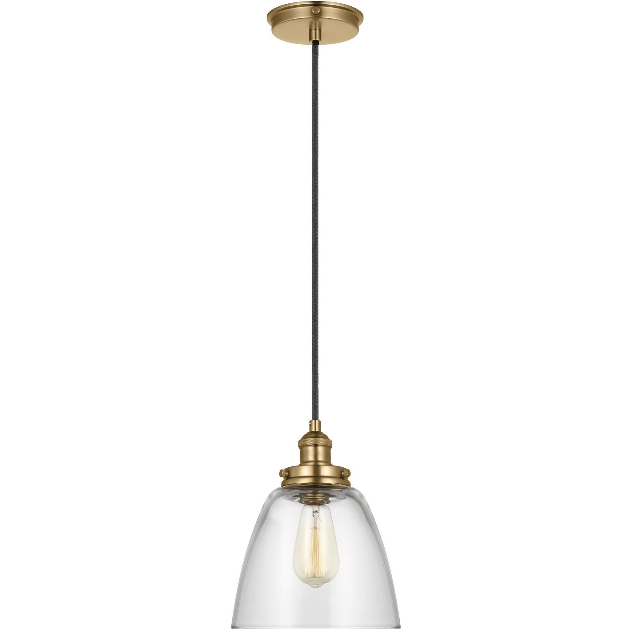 Sean Lavin Baskin 1 Light 9 inch Satin Brass Pendant Ceiling Light