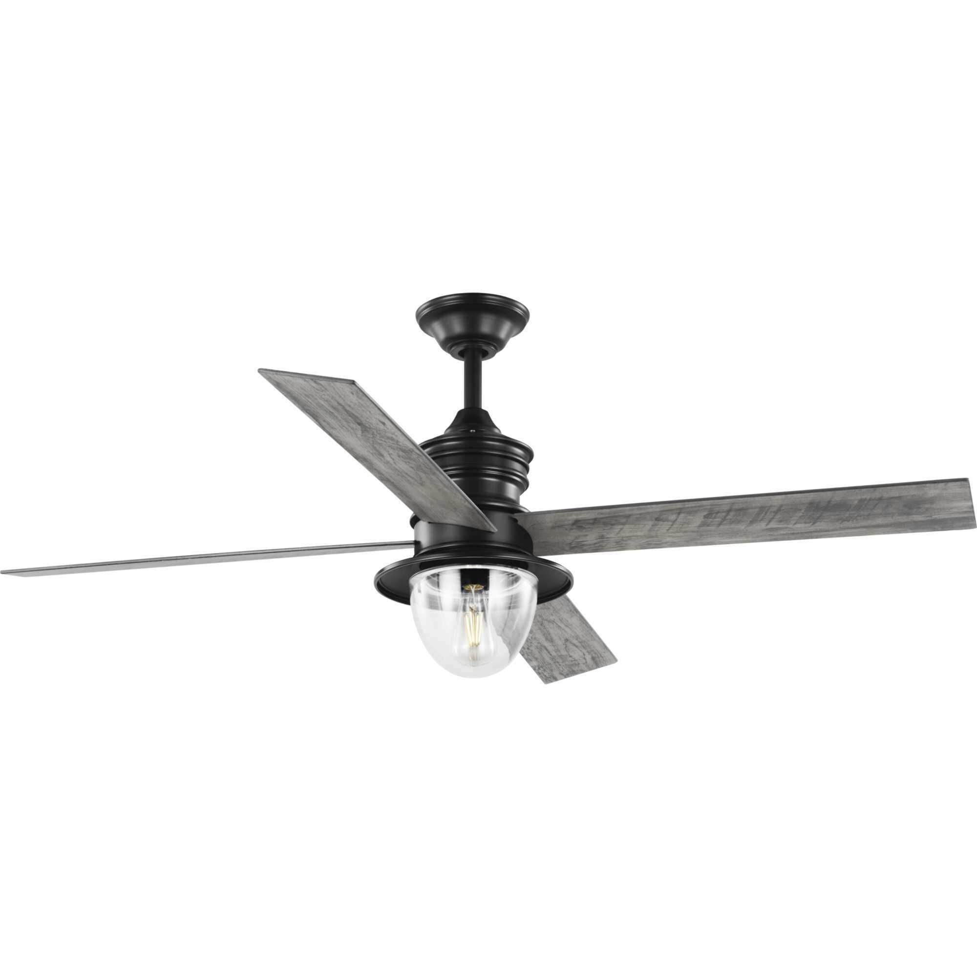 Gillen 56 inch Matte Black with Rustic Charcoal Blades Indoor/Outdoor Ceiling Fan