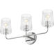 Kline 3 Light 23.75 inch Chrome Bath Wall Light in Clear