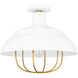 Darmody 1 Light 17 inch White Lustre Semi-Flush Mount Ceiling Light