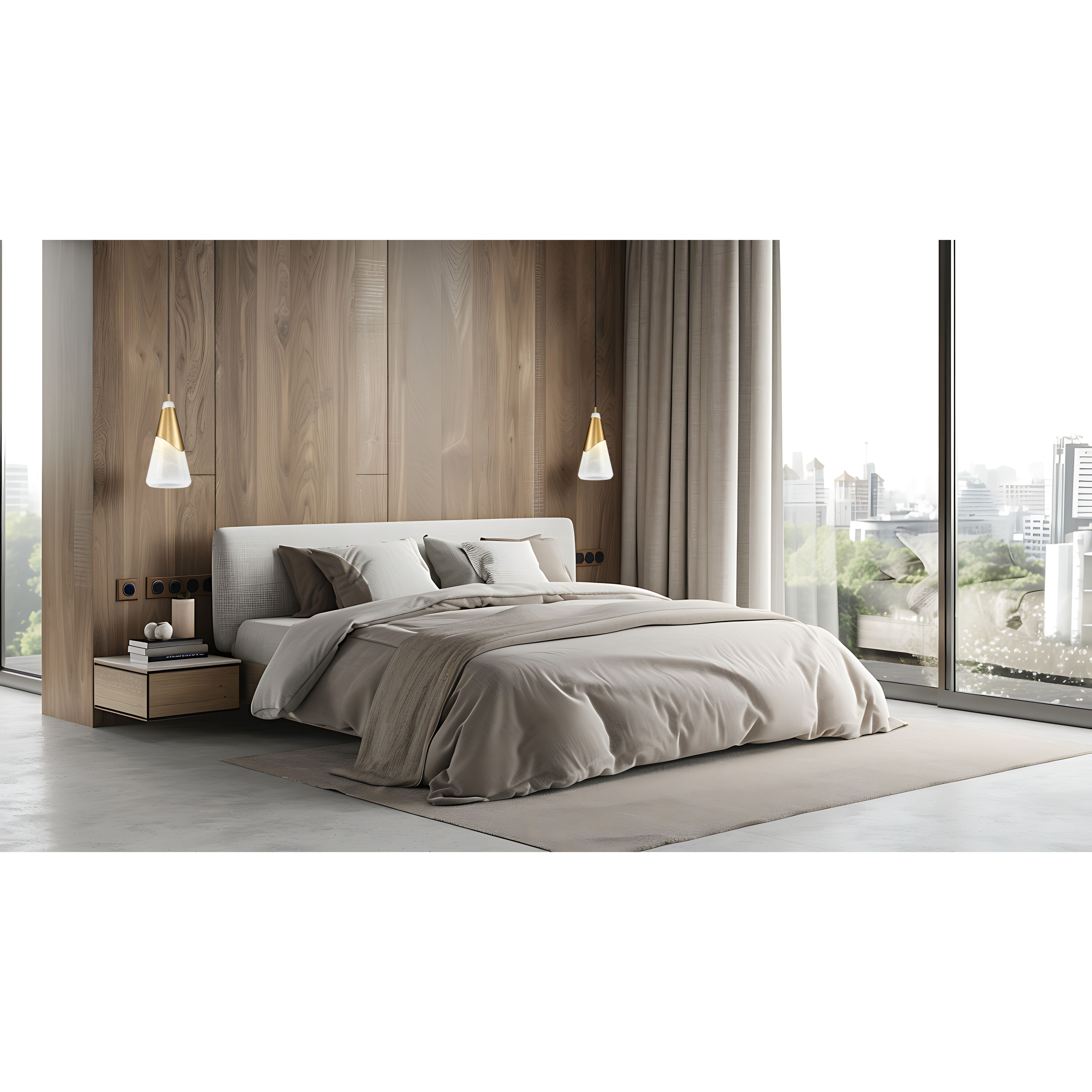 Aimie 1 Light 7 inch Modern Gold Pendant Ceiling Light