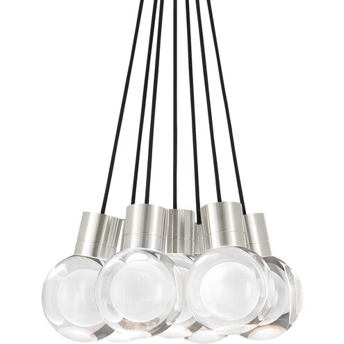 Sean Lavin Mina LED 5 inch Satin Nickel Pendant Ceiling Light in LED 90 CRI 2200K-3000K, 7, Black Cord, Integrated LED