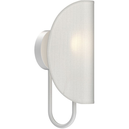 Alora Mood Issa 5.63 inch Matte White Vanity Light Wall Light in White and White Cotton Fabric